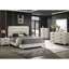 Lit à panneau grand antique blanc, style contemporain pour la chambre à coucher, design rembourré, lignes épurées, palette neutre, pièce unique, structure en bois, sommier requis, style facile à assembler, lit 1 pièce