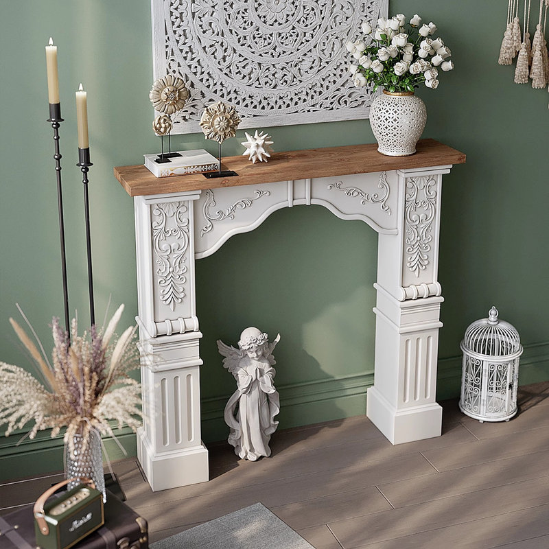 European-style solid wood fireplace decorative cabinet