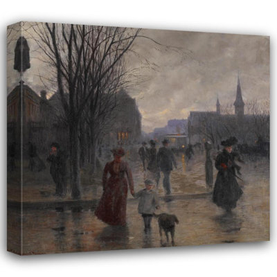 "Rainy Evening on Hennepin Avenue" by  Robert Koehler - Gallery Wrap Canvas Wall Art
