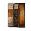 Paravent 3 panneaux en bois massif noir et toile pliante-136851361