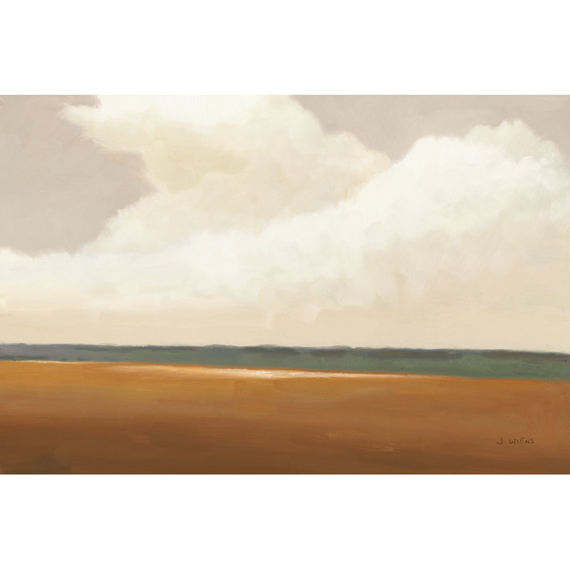 «Prairie Summer Terracotta» par James Wiens, peinture, H 12 po x l 18 po, Toile tendue