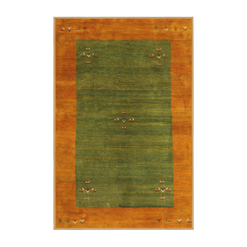 Tapis vert / orange Crymble, Rectangle 6 pi x 9 pi