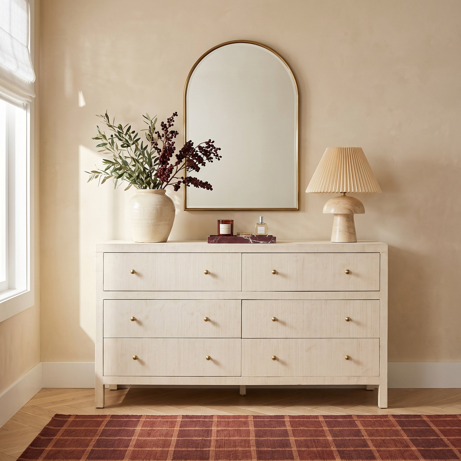 Celine 60" Acacia Double Dresser, Beige