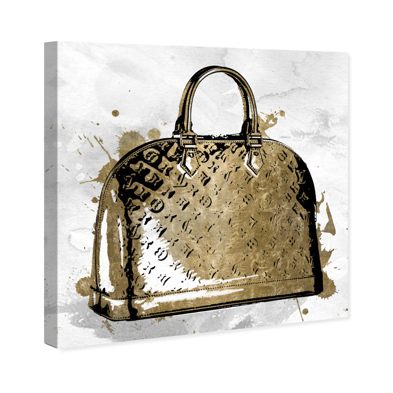 «LV Gold», impression sur toile, H 40 po x l 40 po x P 1,5 po, Toile tendue