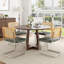 Faux Leather Upholstered  Cantilever Dining Chair with Chrome Legs-135786682