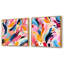 Crystofer - Ensemble de 2 collages abstraits carrés-101851020-101851019