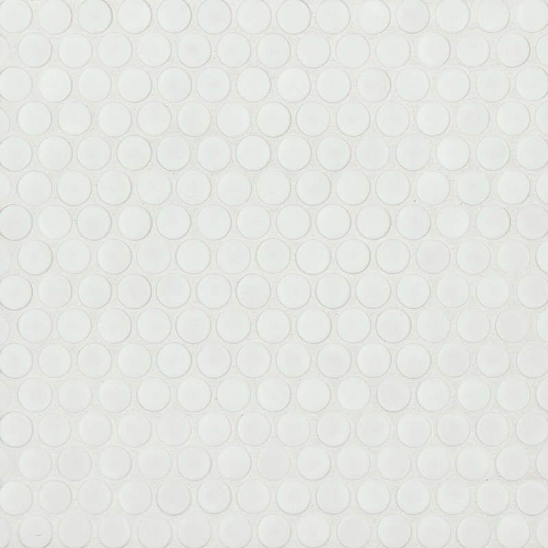 Carreau de mosaïque en porcelaine Penny, Blanc