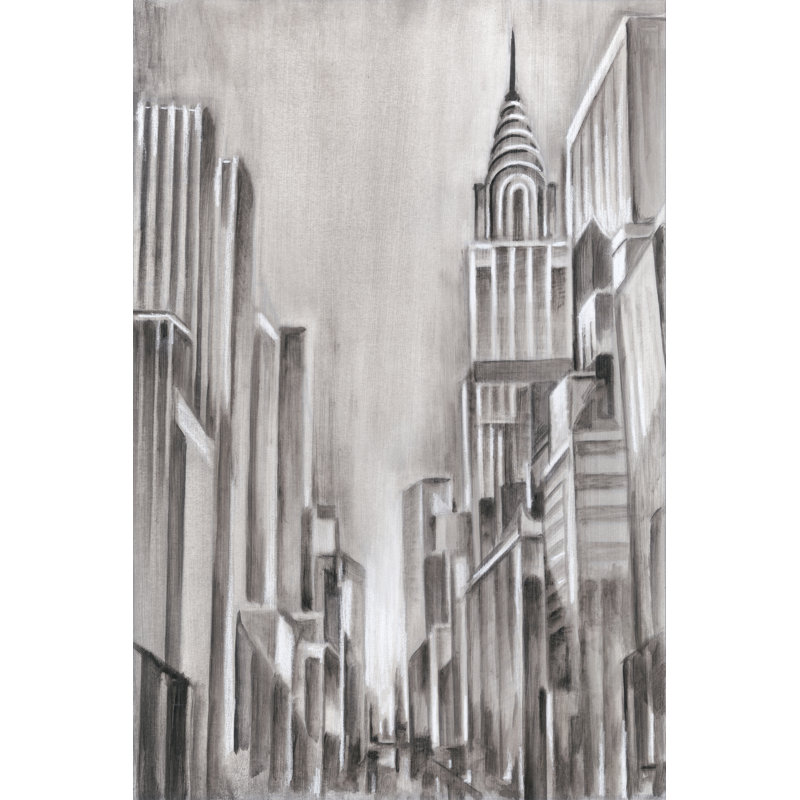 Art Deco Cityscape I by Ethan Harper - Wrapped Canvas Painting, 91cm H x 61cm W x 3.8cm D