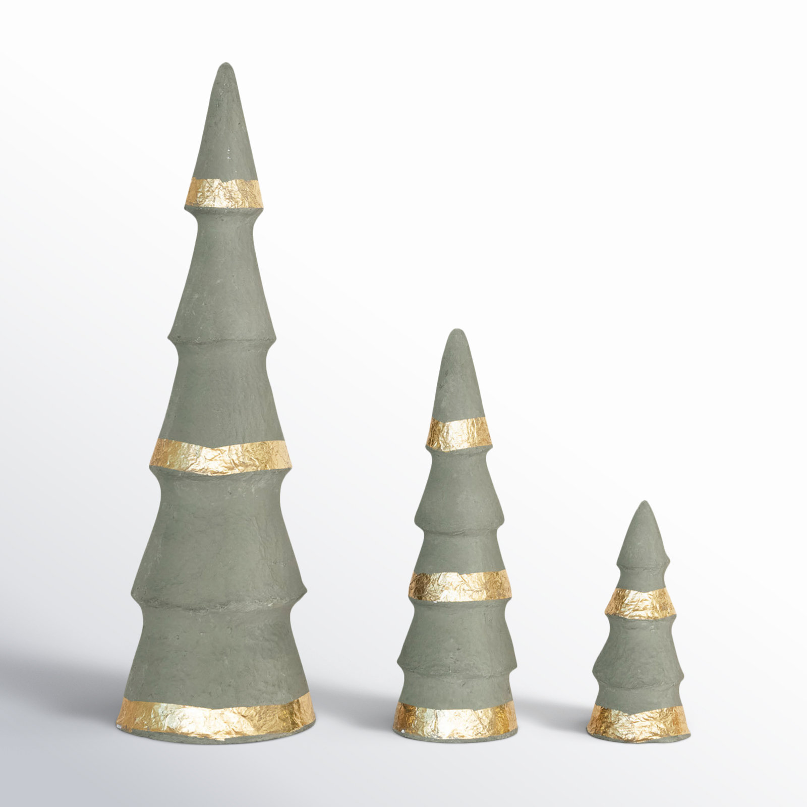 Tabletop Christmas Tree Set, Gray