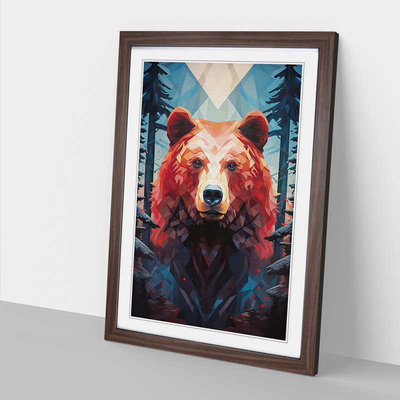 Single Picture Frame Print on Wood, Walnut Framed, 64cm H x 46cm W