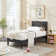 Kempst Upholstered Platform Bed Frame/Mattress Foundation with Height Adjustable Headboard