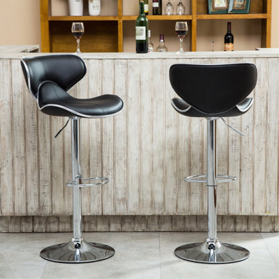 Ensemble de 2 tabourets pivotants réglables Masaccio avec base chromée Airlift