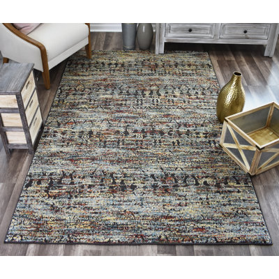 Kauffman Brown/Blue Area Rug