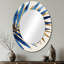 Miroir mural bleu et doré feuilles de palmier II - Bleu-63165224
