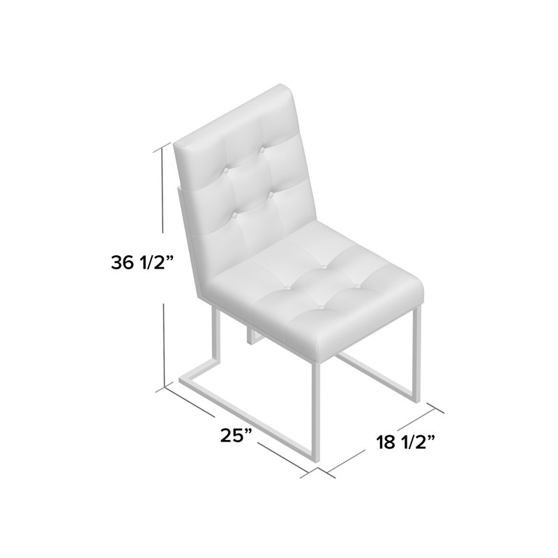 Chakevia 19'' H Tufted Velvet Upholstered Metal Side Chair, Black Velvet, Chrome