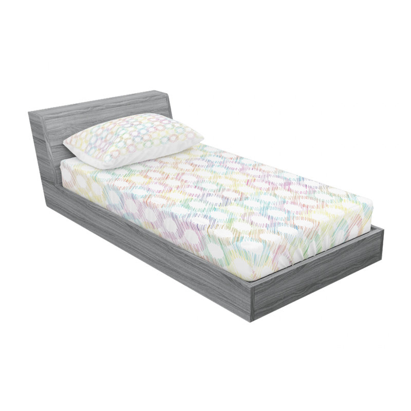 Ensemble de draps à motif géométrique grunge, Ensemble de draps pour lit simple avec drap-housse