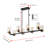 8-Light Clear Glass Pendant Black Dimmable Iron