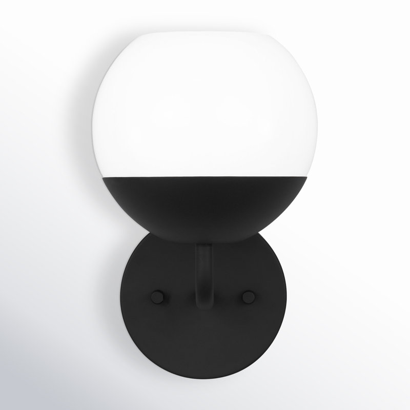 Avoca Steel Armed Sconce, Midnight Black