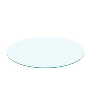 Plateau de table rond en verre trempé de 36 pouces, 1/4 de pouce d'épaisseur, transparent, chauffant, pour tables de réunion d'affaires et de hall d'entrée