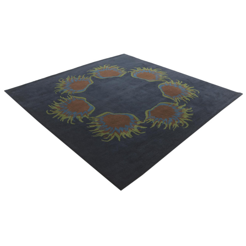 Tapis carré bleu marine Orlando