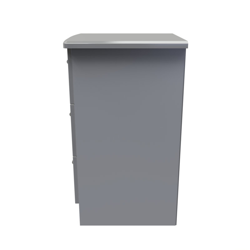 Fully Assembled Letoya Manufactured Wood Bedside Table, Grey