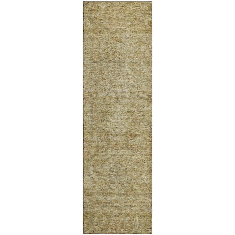 Premium Machine Washable Dahl AMF1082 Damask Rug, Runner 2'3" x 7'6"