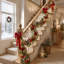 8.8FT Pre-Lit Artificial Christmas Pine Garland with Frosted Tips, Pinecones, and Red Berries