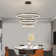 Modern LED Pendant Light, 3 Ring Dimmable LED Pendant Light With Remote Control, Round Recessed High Ceiling Light Fixture