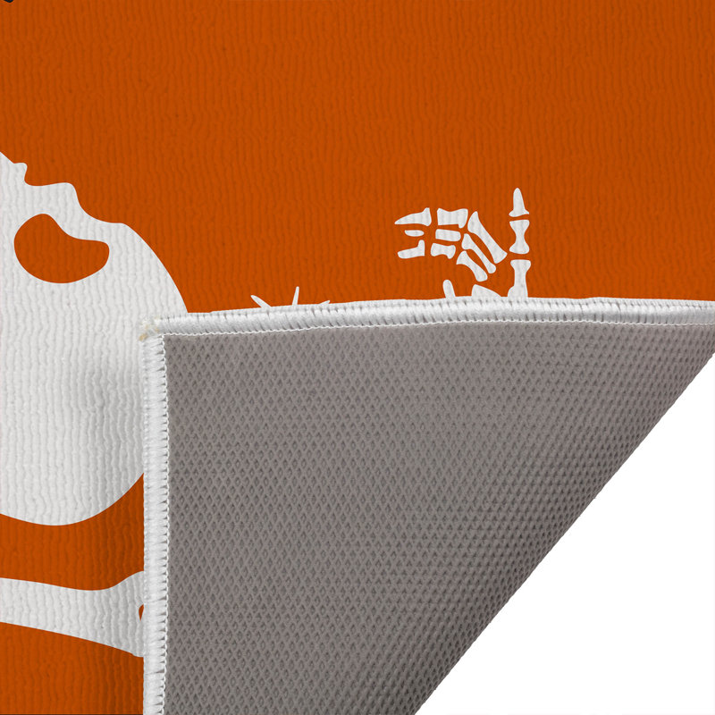 Tapis de porte d'extérieur Skeleton Welcome, Orange, L 21 po x L 34 po