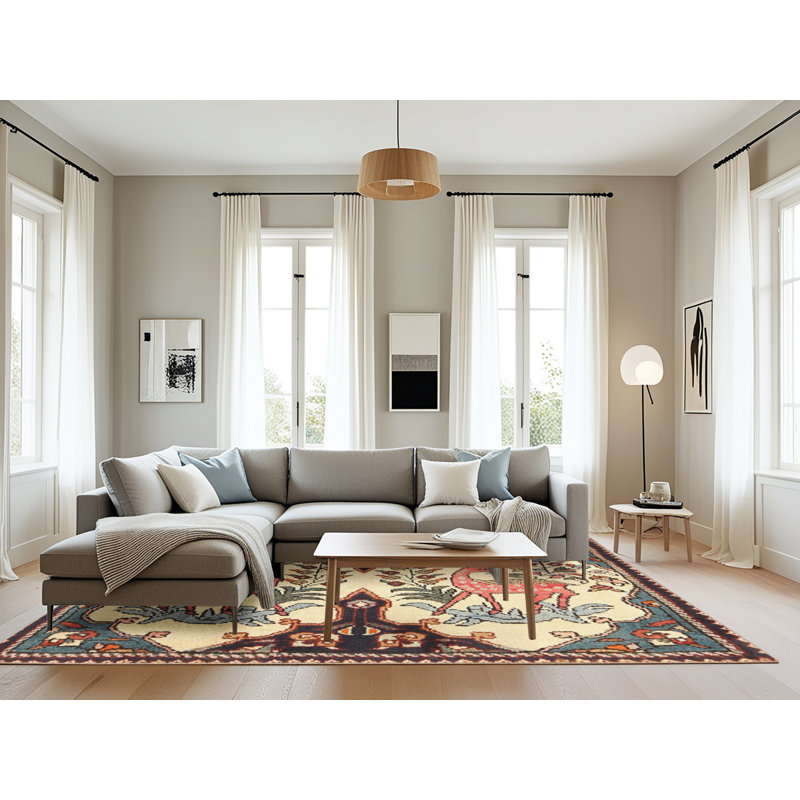 Tapis traditionnel brun / beige, Rectangle 8 pi x 10 pi