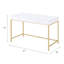 Bureau blanc élégant avec tiroirs de rangement et cadre en métal doré - cadre de travail ultrabrillant 2 doré-873839429
