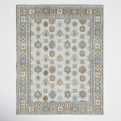 Ciro Hand Knotted Wool and Cotton Abstract Indoor Rug