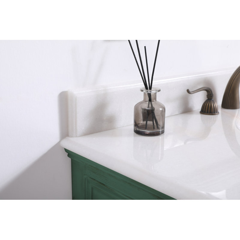 Ensemble de meuble-lavabo simple 42 po Angelique, Menthe rétro, Blanc lustré