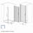 Pivot Shower Door with Brushed Nickel Aluminum Frame, Half Frame Shower Door