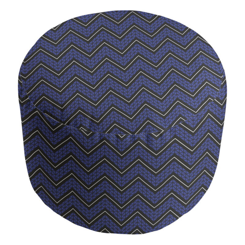 repose-pieds à motif à chevrons à la main classic, Bleu / noir
