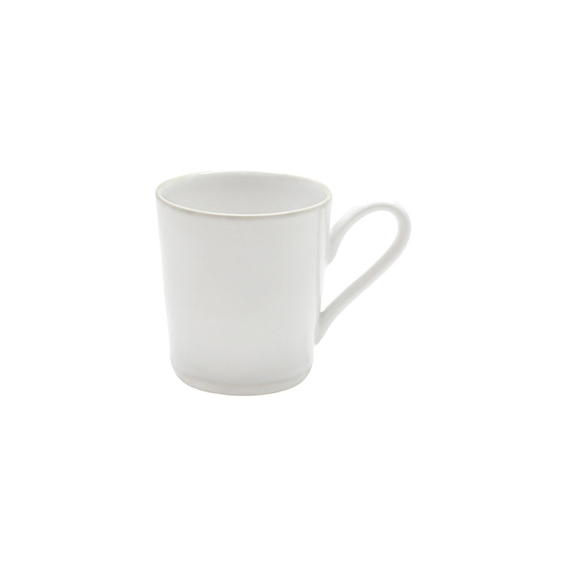 Beja Handmade Stoneware Coffee Mug, White/Cream