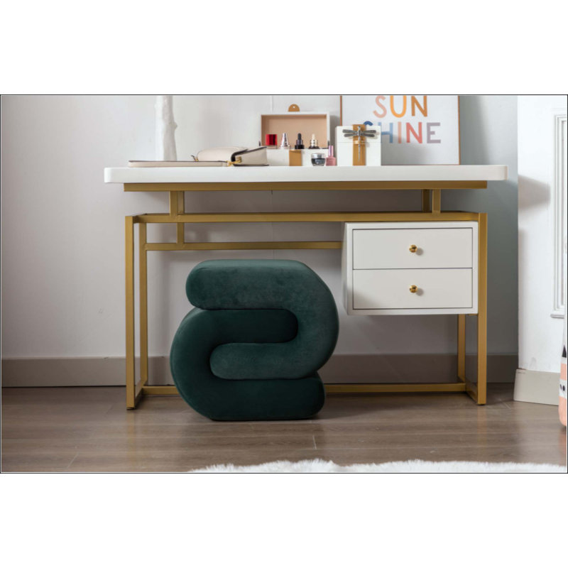 Repose-pieds en velours, Dark Green, Velvet