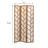 Walnut And Linen Foldable 3-Panel Screen