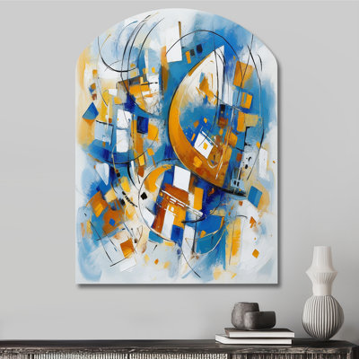 Chrysa - Asymmetrical Abstract Geometric Metal Wall Decor, Arch Metal Wall Sculpture Print