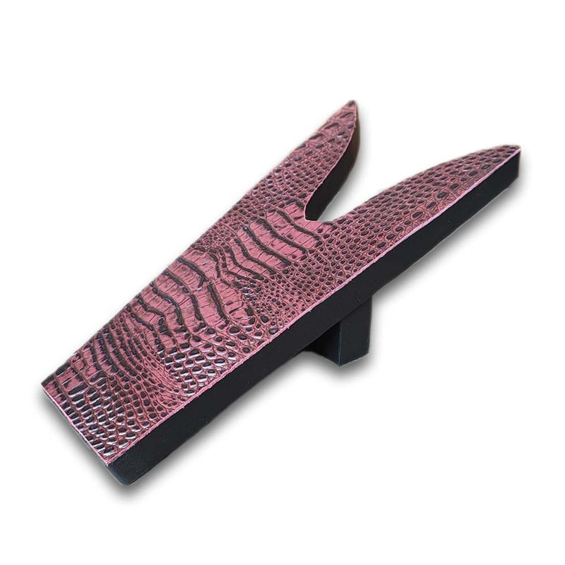 Cotte de démarrage en cuir embossé imprimé crocodile, Rouge