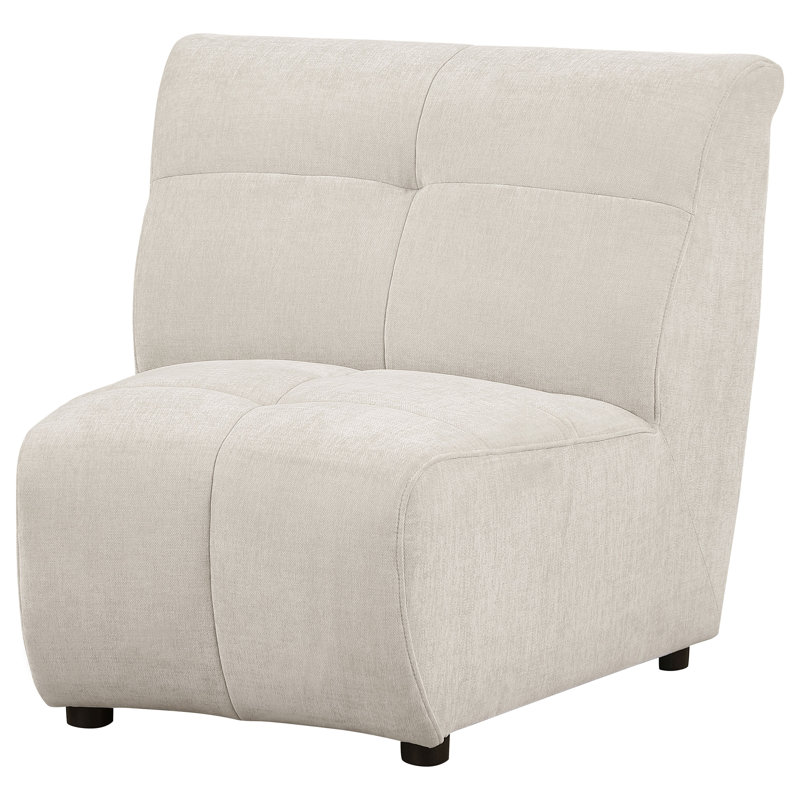 Élégante conception - Fauteuil incurvé recouvert de tissu d'ameublement recourbé Ivoire
