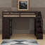 Lit mezzanine simple avec tiroirs, tablettes et escaliers-1866349441