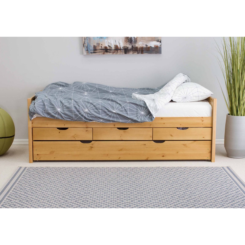 Guylaine Solid Wood Daybed with Trundle, Brown