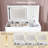 Flip Top Vanity Desk With LED Lighted Mirror & Built-In Outlet - Makeup Vanity Table With 2 Drawers, Open Storage, Hooks For Jewelry (No Stool Included, White)