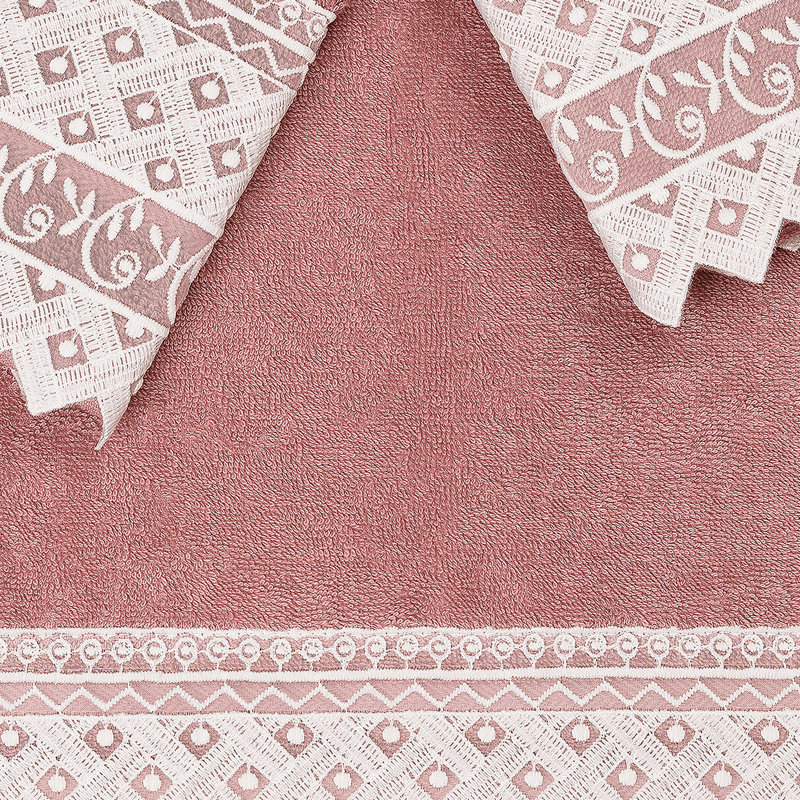 Aiden 3 Piece Turkish Cotton Towel Set, Tea Rose