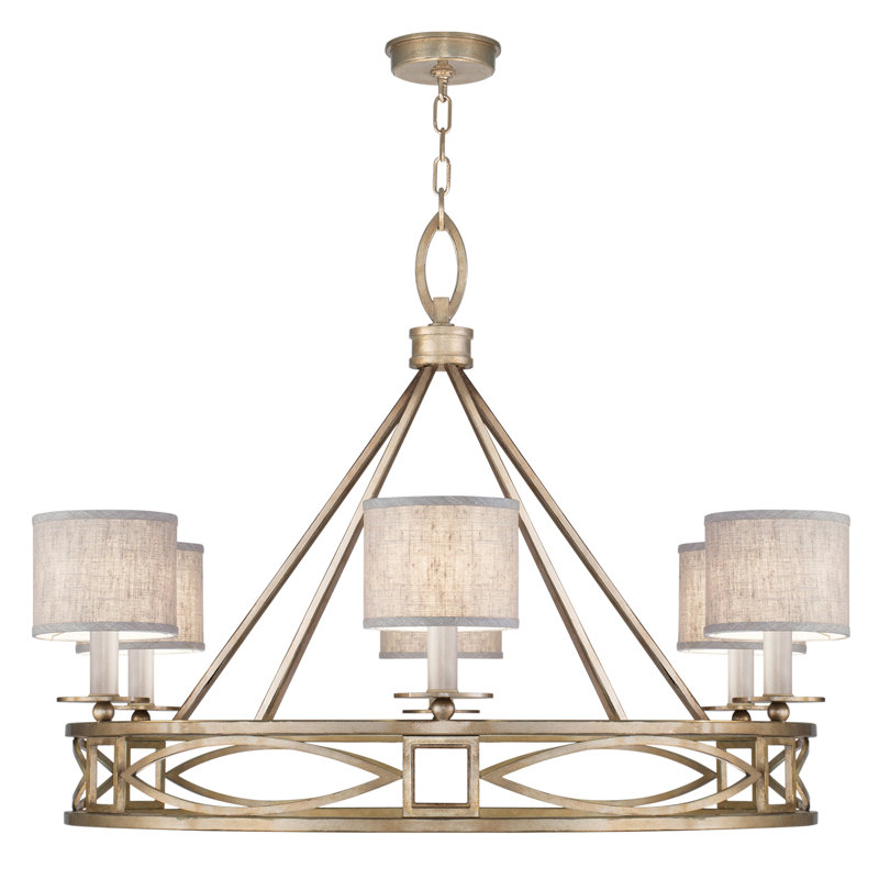 Lustre rond Cienfuegos, Oui, H 29,5 po x l 39,5 po x P 39,5 po, Doré clair