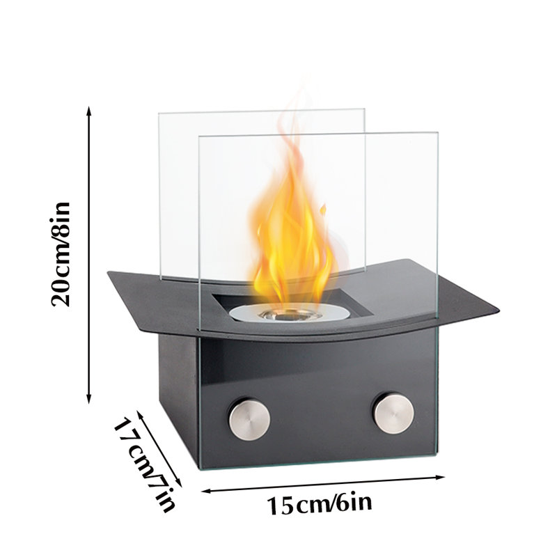 Braxson Bio-Ethanol Outdoor Tabletop Fireplace with Flame Guard