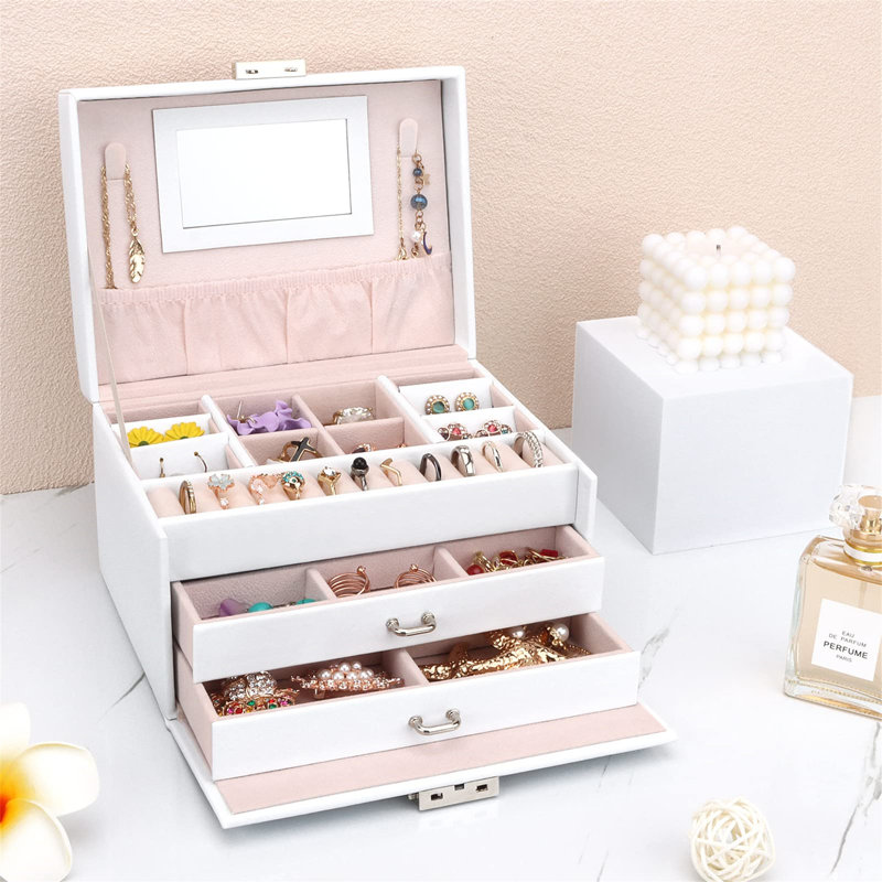 Azbane Jewellery Box +, White