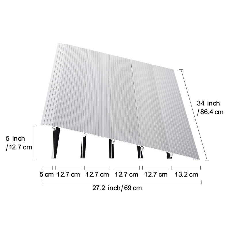 Rampe de seuil de porte VEVOR, H 5 po x L 34 po x l 27,2 po
