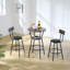 Ensemble de table de bar ronde et tabouret avec tablette, tabouret rembourré avec dossier
